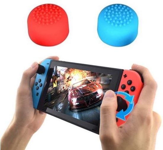 Ardran & Tookar Hoge Controller Thumbgrips - Thumb Grip Cap - Thumbsticks - Thumb Grips voor Nintendo Switch - Combinatie Set van Blauw/Rood Hoog