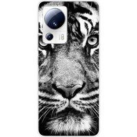 Xiaomi Bedrukt siliconen hoesje compatibel met Xiaomi 13 Lite Tigre blanc et noir