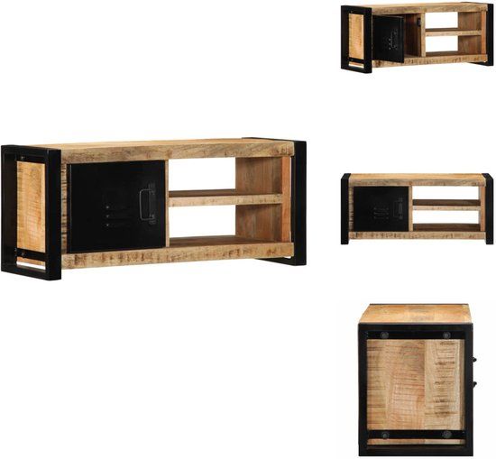 vidaXL Tv-meubel 80x30x35 cm massief ruw mangohout