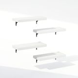 Furinno Tanna 22 inch wandmontage badkamer drijvende display planken, witte textuur, set van 4