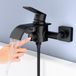 Unyqoos® Robinet de bain élégant noir avec bec cascade et interrupteur à bouton-poussoir pour salle de bain
