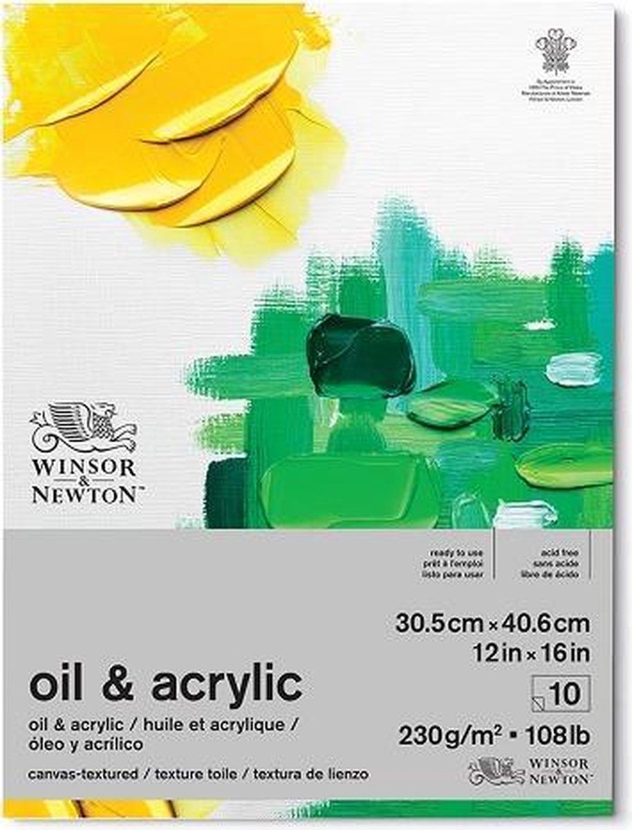 Winsor & Newton Oil Acrylic Papier 31x41 - Wit - 0884955079676