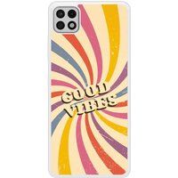Samsung Galaxy A22 Good vibes verstevigd hoesje met sublimatie bedrukking