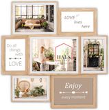 HAES deco Houten Multi Fotolijst / Galerie Fevik Bruin/Wit 46x47,5 cm