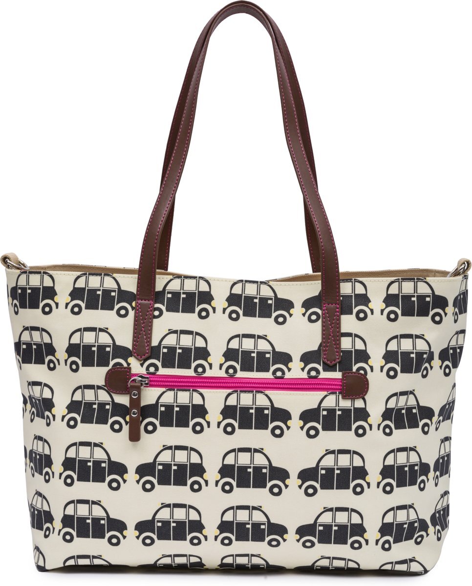 PINK LINING Notting Hill Tote - Black cabs-black and pink