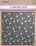 Nellie's Vaessen Creativ EF3D085 3D Embossing Folder Achtergrond Konijnen & Wortels - 15x15cm