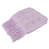 PAVILIA Lichtpaarse gebreide deken bank, zachte gebreide boho boerderij woondecoratie geweven worp, gezellige decoratieve Afghaanse bed sofa, buiten zomer herfst cadeau lichtgewicht, lila