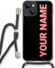 Case Company iPhone 13 Mini Hoesje met Koord - Namecase - Zwart - TPU