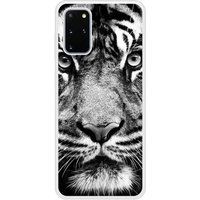 Samsung Galaxy S20 Tigre blanc et noir Verstevigd hoesje met sublimatie bedrukking