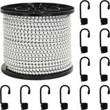 vidaXL Bungee Koorden met Haken 10 mm Zwart en Wit PP en rubber