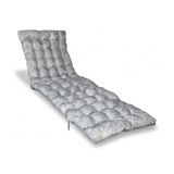 Atout Ciel Gewatteerd kussen, tweekleurig, voor zonnebad, ligstoel van waterafstotende stof, 190 x 60 cm, 6 varianten, grijs
