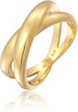 Elli - Ring - Dames Wikkel X Vorm Kruis Trend in 925 Sterling Zilver - Goud