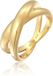Elli - Ring - Dames Wikkel X Vorm Kruis Trend in 925 Sterling Zilver - Goud