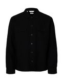 Selected Selected Homme Overshirt Leren Zwart
