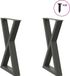 Pieds de table 2 pcs 60x(72-73,3) cm acier anthracite