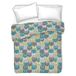 PENSIERI DELICATI Sprei voor tweepersoonsbed, 260 x 280 cm, eenpersoonsbed, 100% piqué-katoen, ideaal als sprei voor tweepersoonsbed, motief Happycat groen, 100% Made in Italy