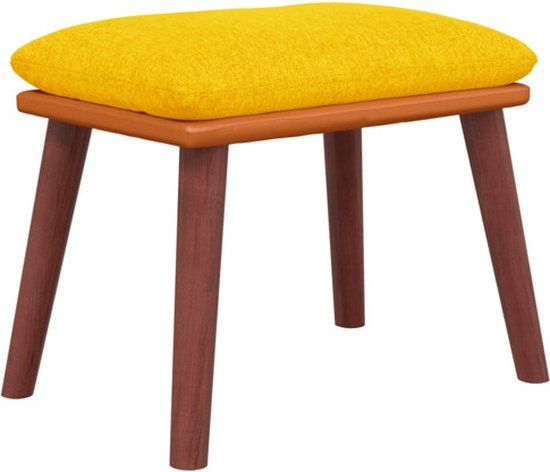 vidaXL Voetenbank 45x29,5x35 cm Stof Kunstleer Mosterdgeel