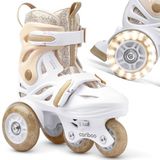 Cariboo Ballerina - Inline Skates - Kids Skates - Gold - For Girls - LED Wheels - Adjustable Size (31-34)