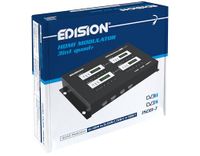 EDISION HDMI-modulator 3in1 quad+, 4x HDMI-modulator naar 2x terrestrische DVB-T, ISDB-T of kabel DVB-C, 3 selecteerbare modulatie-uitgangssignalen, Full HD-distributie via coaxiaal, plug and play