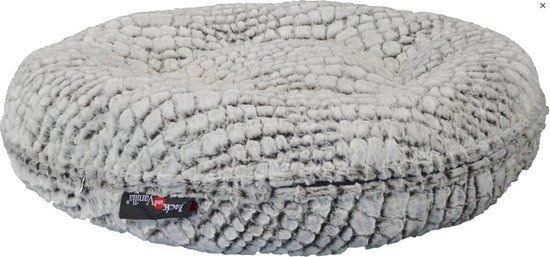 Jack and Vanilla - Puff Snakeskin Hondenkussen - Rond - 105cm - Wit Zwart