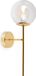 SIENA LAMPE MURALE DORÉE, 1 LAMPE EN VERRE, culot E14