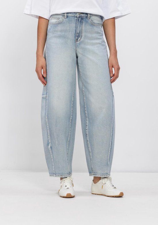 OBJECT Objmoji Elsa Mw Super Barel Jeans Rep Broeken Dames - Lichtblauw - Maat L