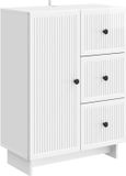 vidaXL Dressoir met lade Hoogglans Wit 66 x 34,5 x 90 cm Bewerkt hout