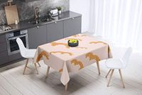 Bonamaison Tafelkleed, Anti-Mold, Sneldrogend, Waterdicht, 100% Polyester Tafellaken, Oranje, gebroken wit, 140 x 140 Cm