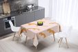 Bonamaison Tafelkleed, Anti-Mold, Sneldrogend, Waterdicht, 100% Polyester Tafellaken, Oranje, gebroken wit, 140 x 140 Cm
