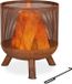Relaxdays Vuurkorf - Mesh - Roestlook - Met Pook - 53 x 44 cm - Staal - Bruin