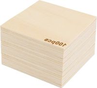 Dailygoods Plaques en bois 100 pièces 100 x 100 x 2 mm