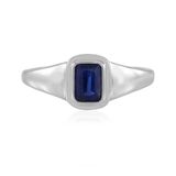 Cavill - Zilveren Ring - 925 Sterling Zilver Gerhodineerd - Nepalese Kyaniet 0,626 ct - Achthoekige Edelsteen - Stijlvolle Damesring Blauw