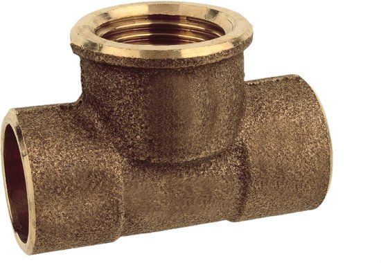 KIRCHHOFF BR T-stuk - Blanco - 18 mm x 1/2"BI x 18 mm - 2 mofen (4130g)