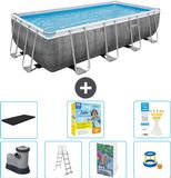 Bestway Rechthoekig Power Steel Zwembad - Rattanprint - 549 x 274 x 122 cm
