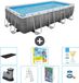 Bestway Rechthoekig Power Steel Zwembad - Rattanprint - 549 x 274 x 122 cm