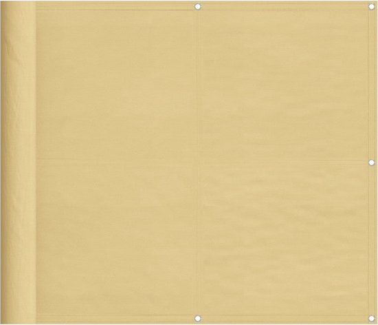 vidaXL Balkonscherm - 90x500 cm - 100% polyester - zandkleurig