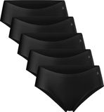 DANISH ENDURANCE Naadloze Hipsters voor Dames - Sporten & Iedere dag - 5-pack - Zwart - Maat XL