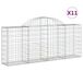 vidaXL Gabions avec arche, 11 pièces, 200x30x80/100 cm, acier galvanisé