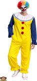 Partychimp 2-Delig Scary Clown Jumpsuit/Pruik Horrorfilm Kostuum Volwassenen