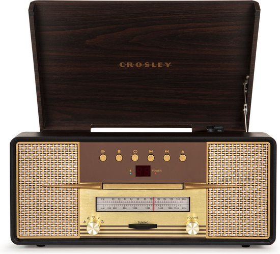 Crosley Rhapsody Retro Platenspeler - AM/FM Radio, CD-speler & Bluetooth - Bruin