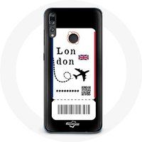 Maniacase Etui voor Huawei P30 Lite Vliegticket Londen