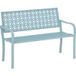 Pangivo Banc de jardin 2 places en acier avec dossier ajouré décoratif extérieur bleu 127x63x85 cm