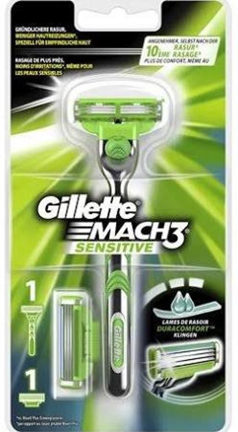 Gillette Mach3 sensitive 4 mesjes met houder - Bijna Uitverkocht