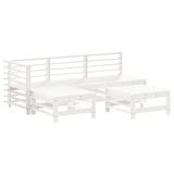 vidaXL 5-delige loungeset massief grenenhout wit