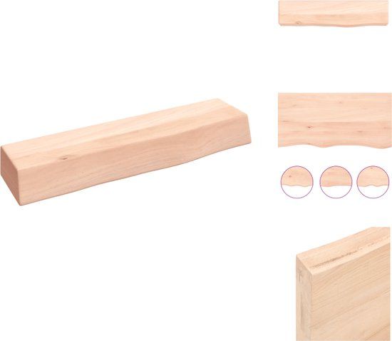 vidaXL Wandschap - 40x10x6 cm - onbehandeld - massief - eikenhout