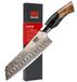 SHAN ZU Keukenmessen 18 CM Damascus Staal en Koper Japans Koksmes Hoog Koolstof Santokumes 33 Lagen Handgesmeed Koksmes Utility Mes Met Esdoorn Handvat