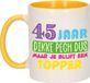 Bellatio Decorations Verjaardag cadeau mok 45 jaar - geel - dikke pech dus - 300 ml - keramiek
