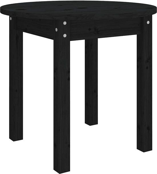 vidaXL Salontafel Ø 45x40 cm massief grenenhout zwart