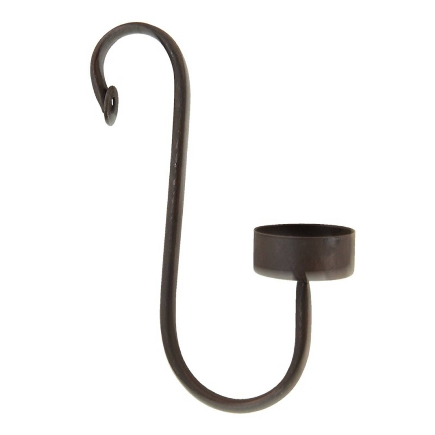 Clayre & Eef Theelichthouder 4x9x18 cm Zwart Ijzer