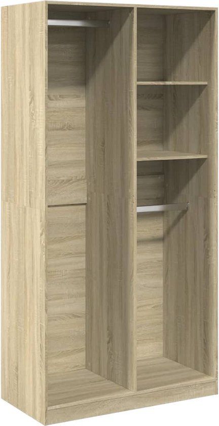 vidaXL Kledingkast 100x50x200 cm bewerkt hout sonoma eikenkleurig